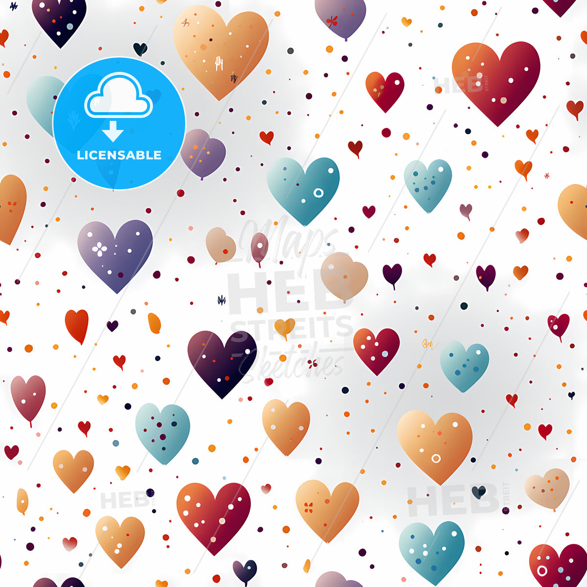 A Pattern Of Colorful Hearts