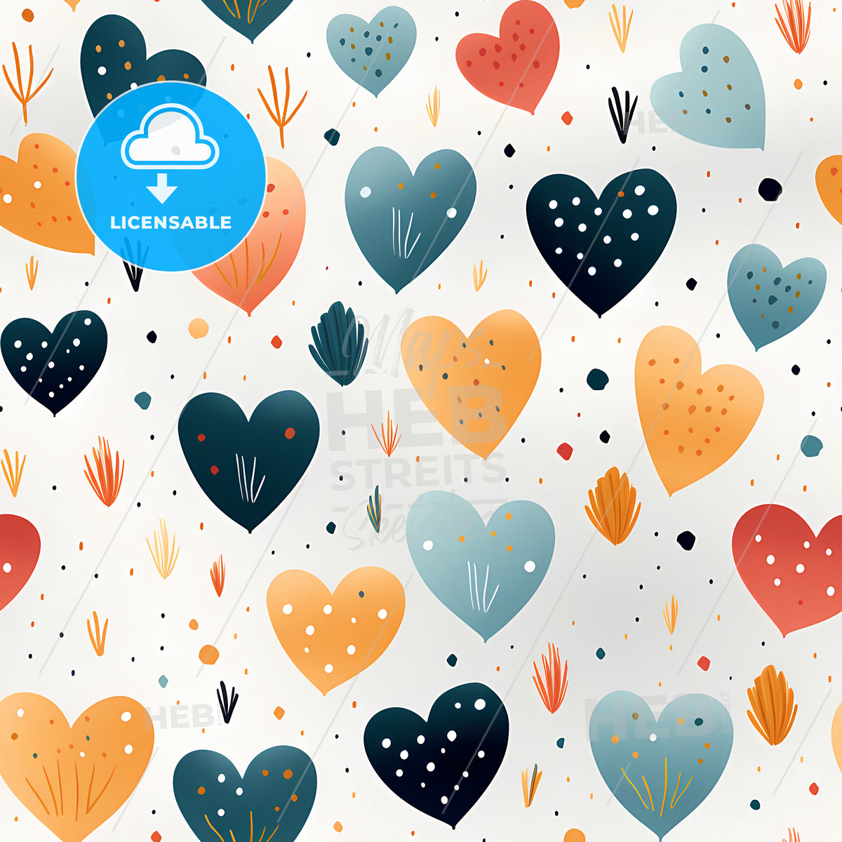 A Pattern Of Colorful Hearts