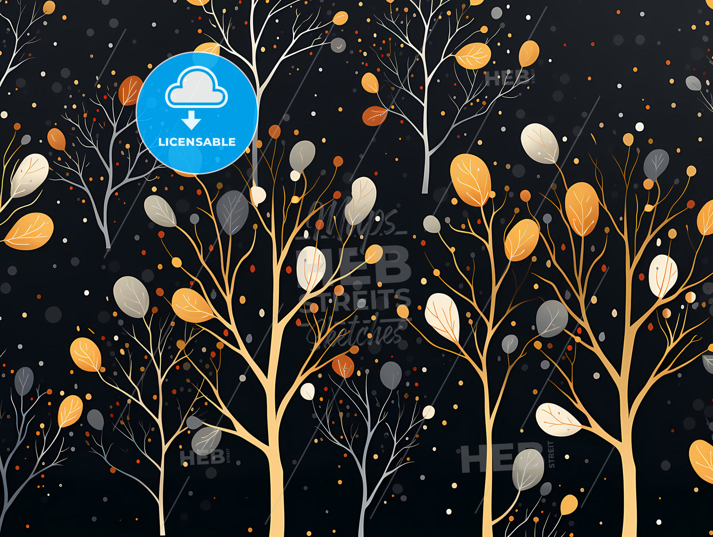 Greetings Card - A Group Of Trees With Leaves