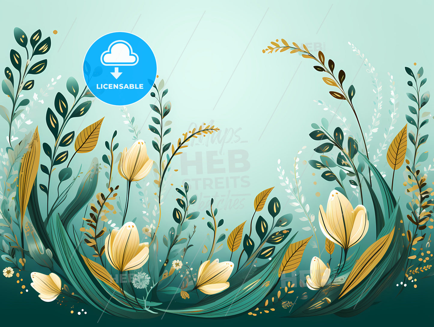 Greetings Card - A Yellow And Green Plants