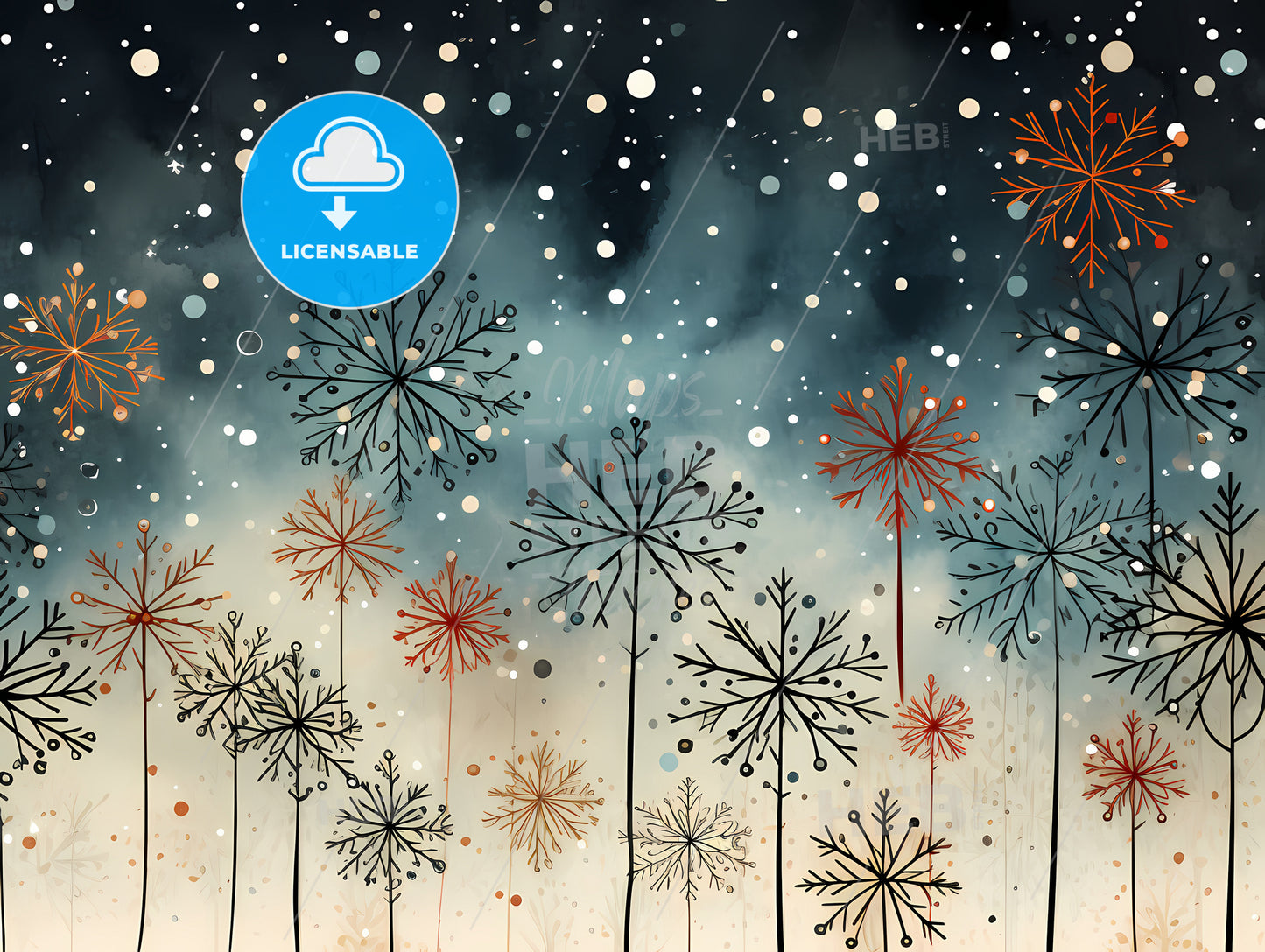 Christmas Greetings - A Group Of Flowers With Snow On Them