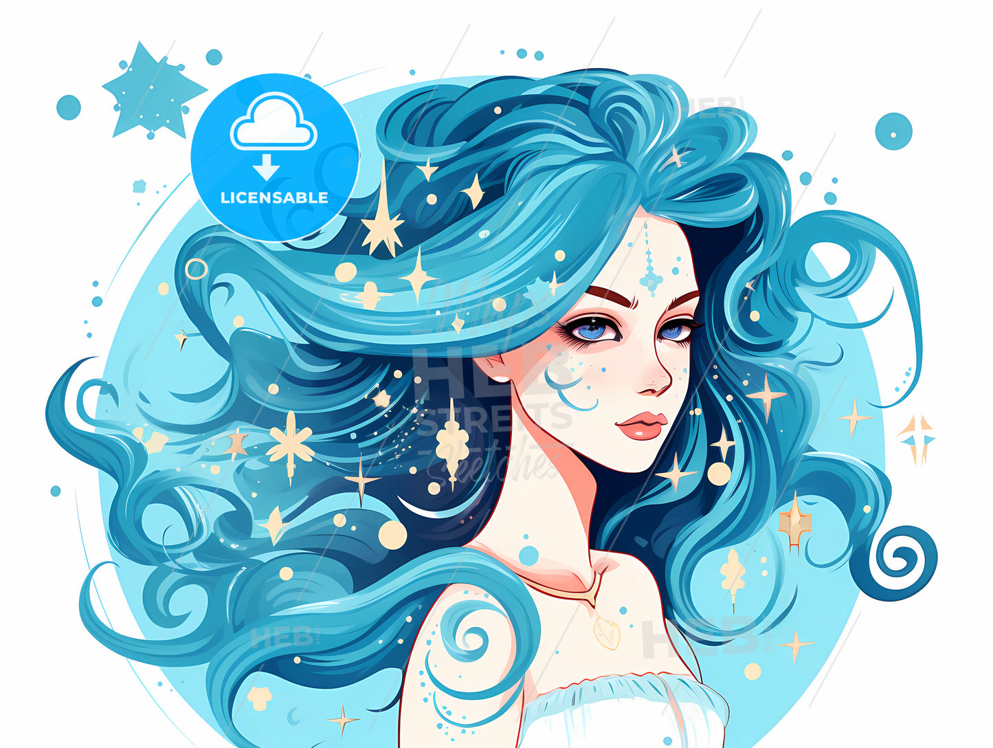 A Woman With Blue Hair