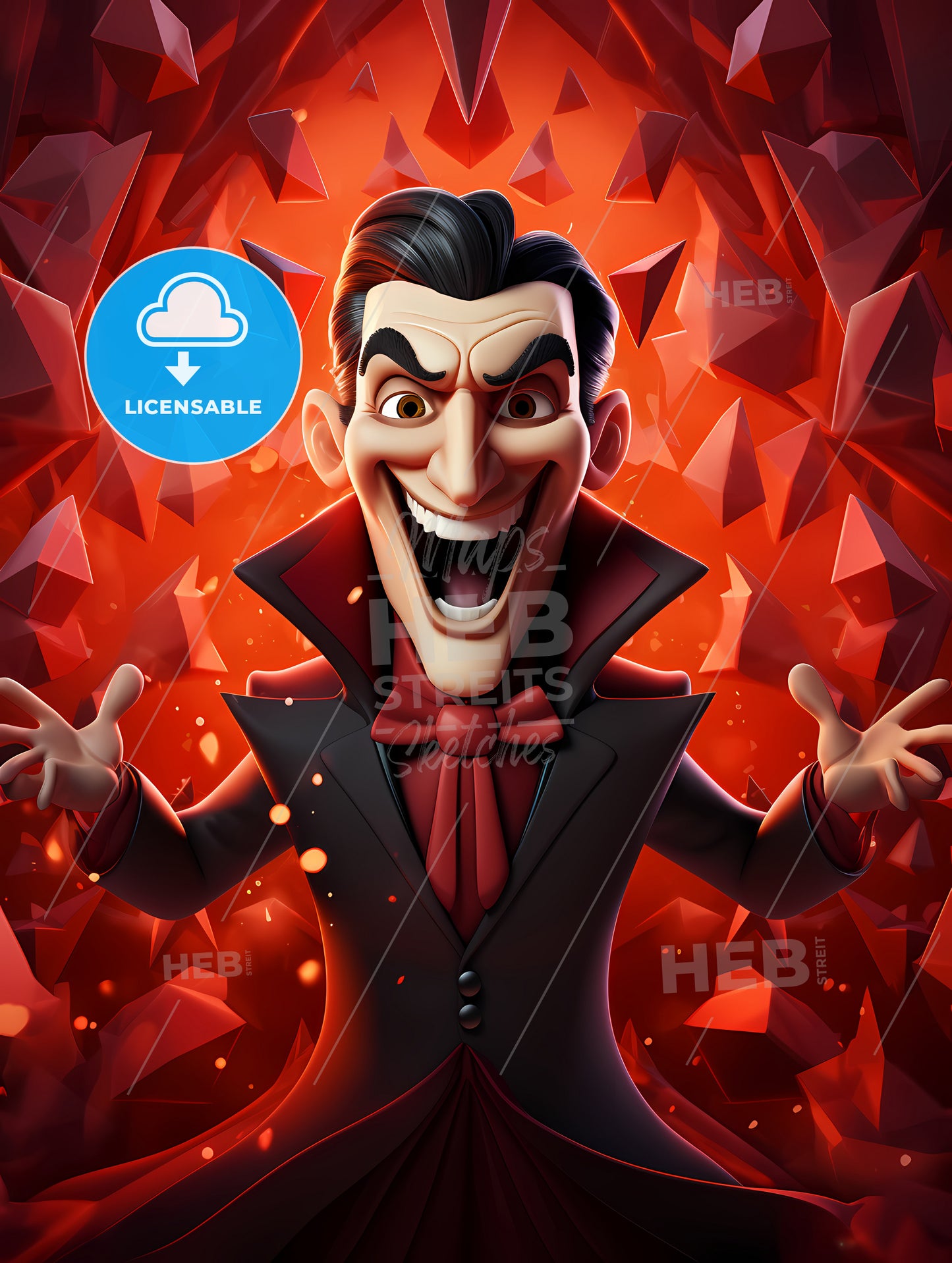 A Cartoon Character Of A Vampire