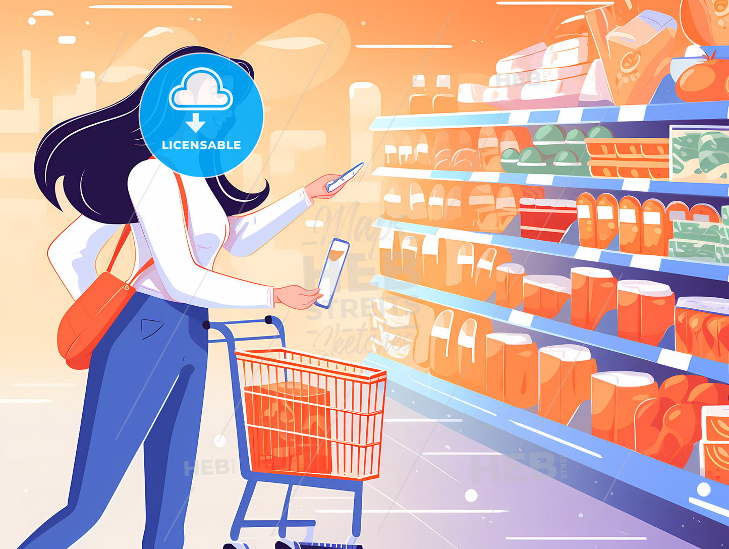 Shopping - A Woman Shopping At A Grocery Store