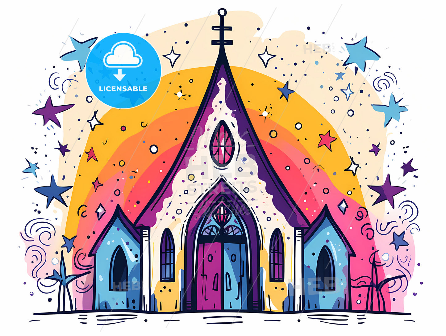 A Drawing Of A Church