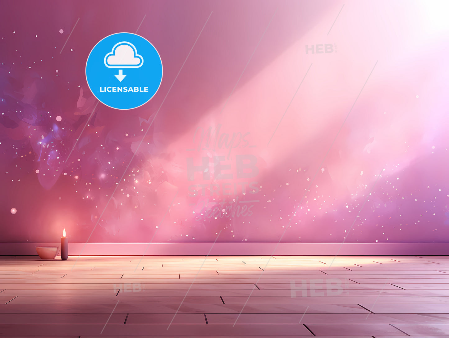 A Room With A Pink Wall And Candles