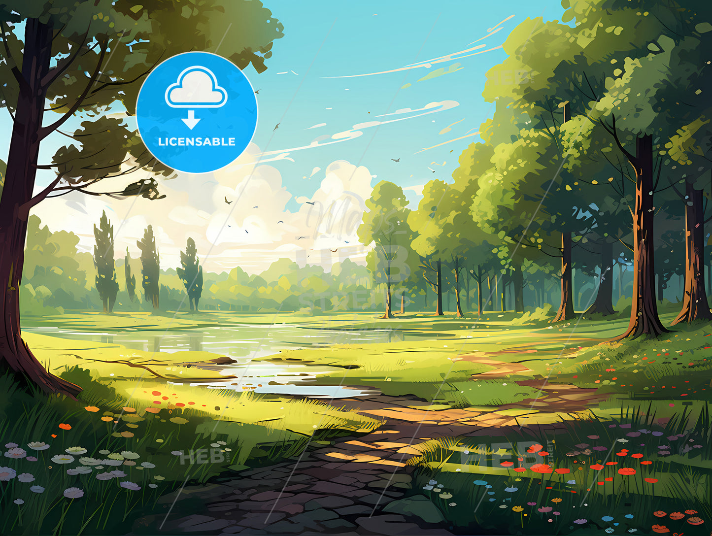 A Path Leading To A Lake