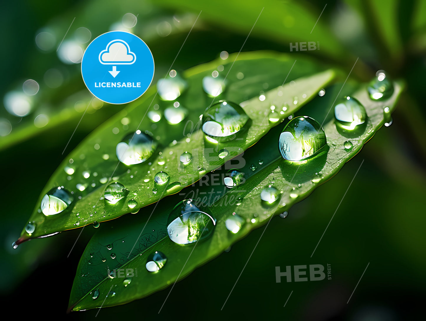 Water Droplets On A Leaf