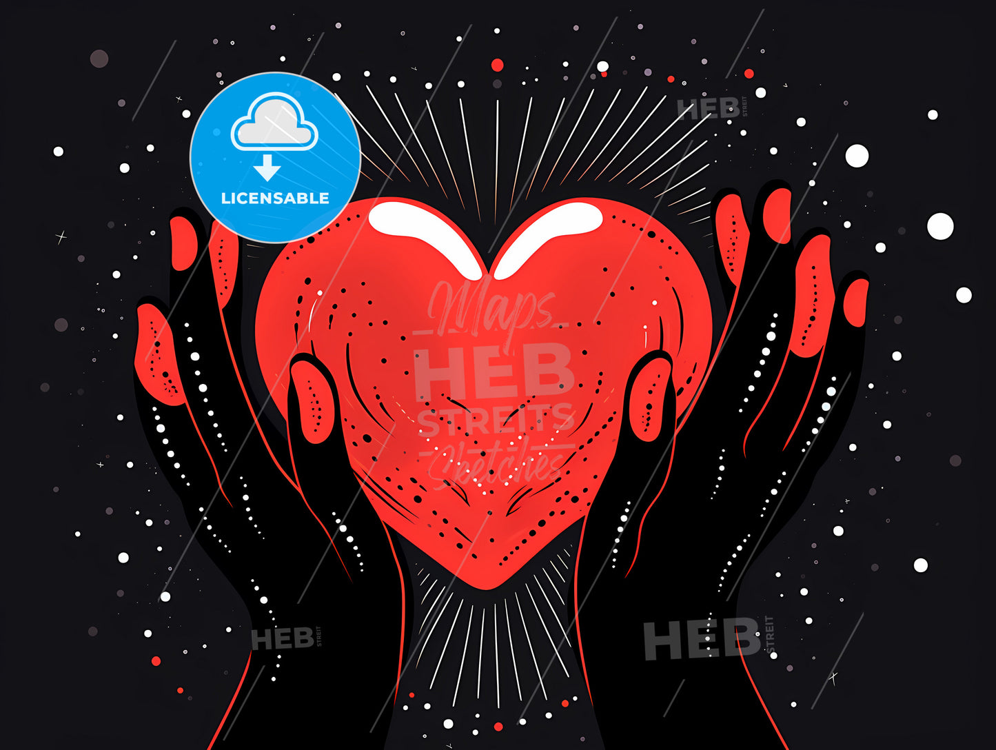 A Heart In Hands With Black Nails