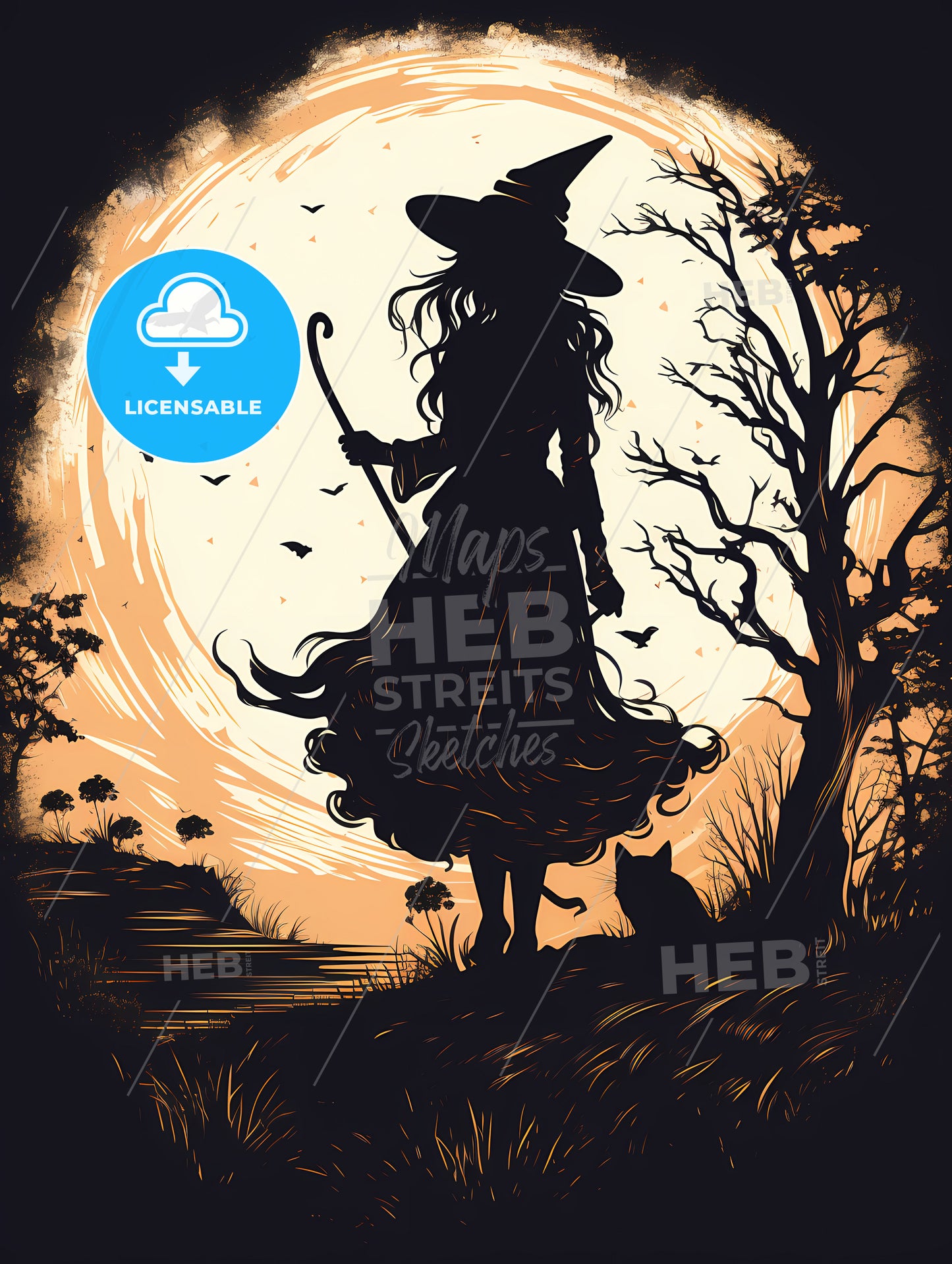 A Silhouette Of A Person With A Cat And A Cat