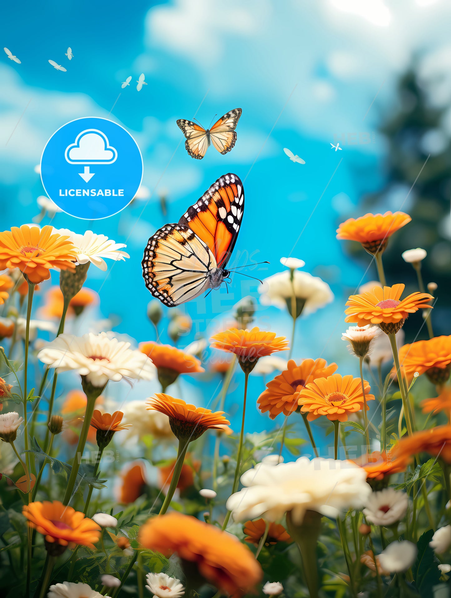 Butterflies Flying In The Air