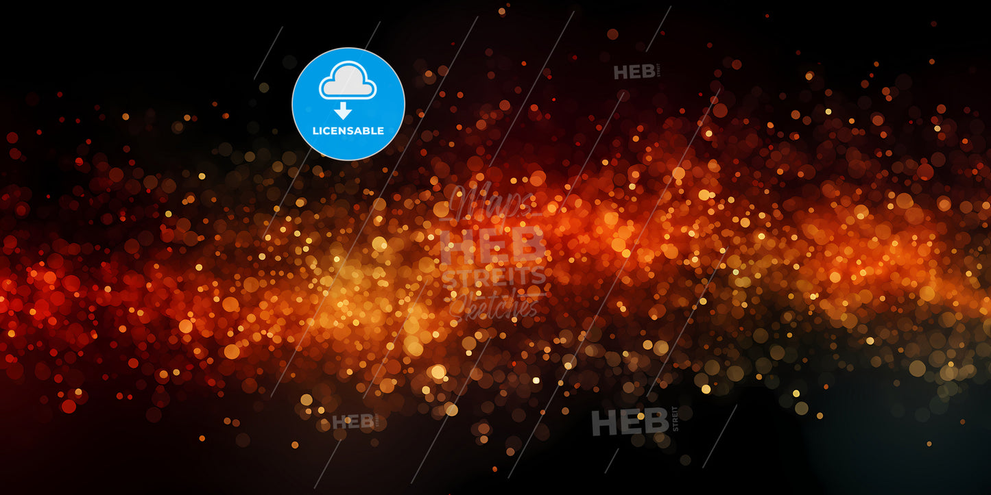 A Blurry Image Of Orange And Black Lights