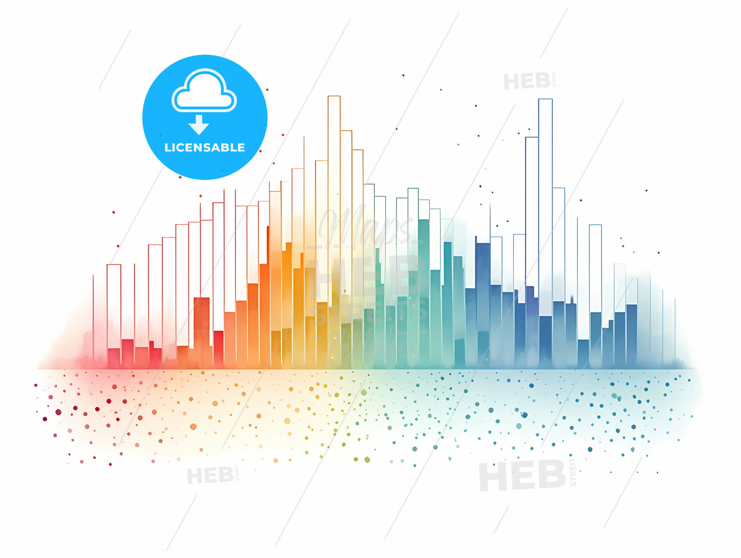 A Rainbow Colored Lines In A Line