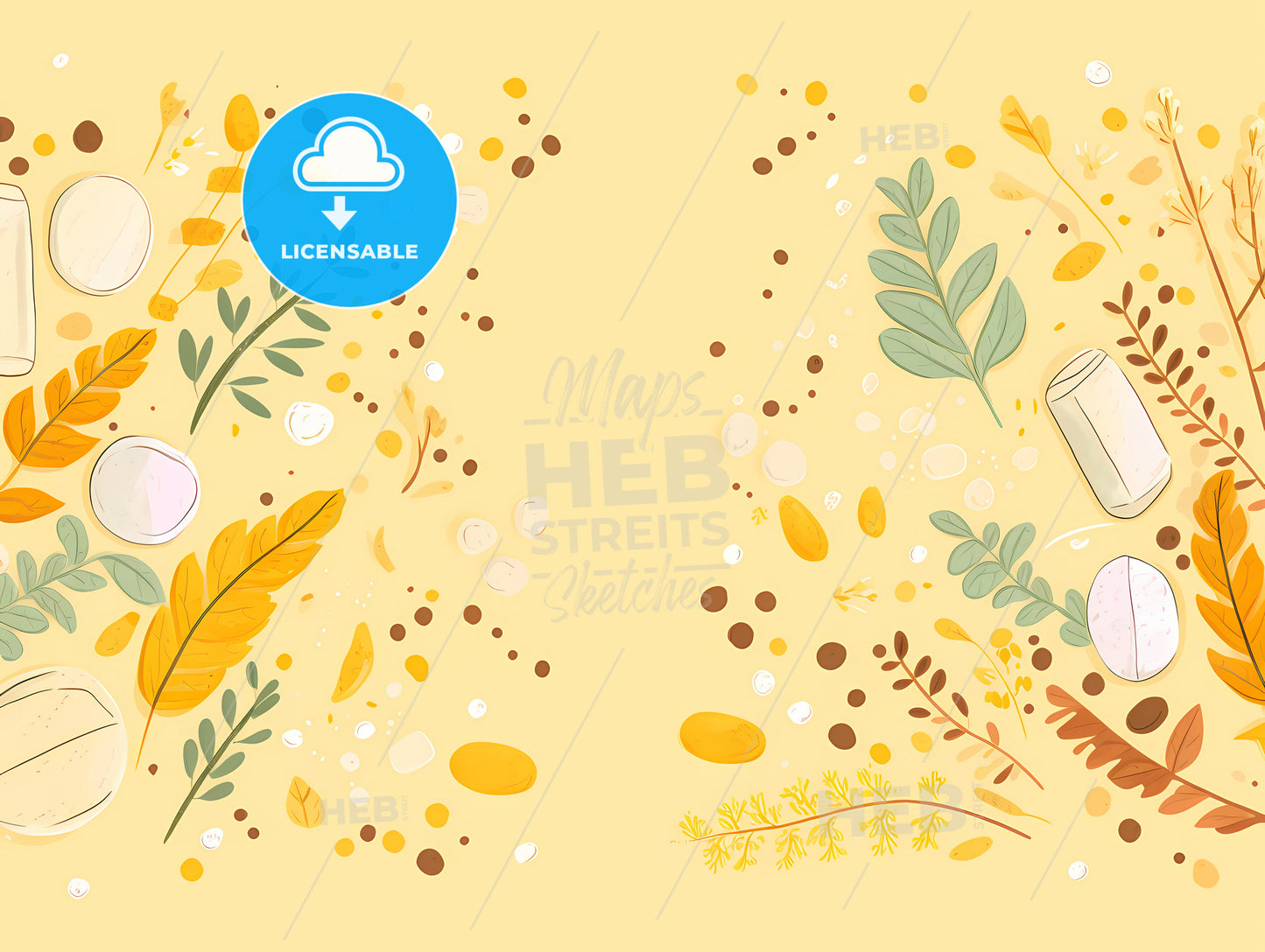 A Yellow And Green Leaves And Flowers