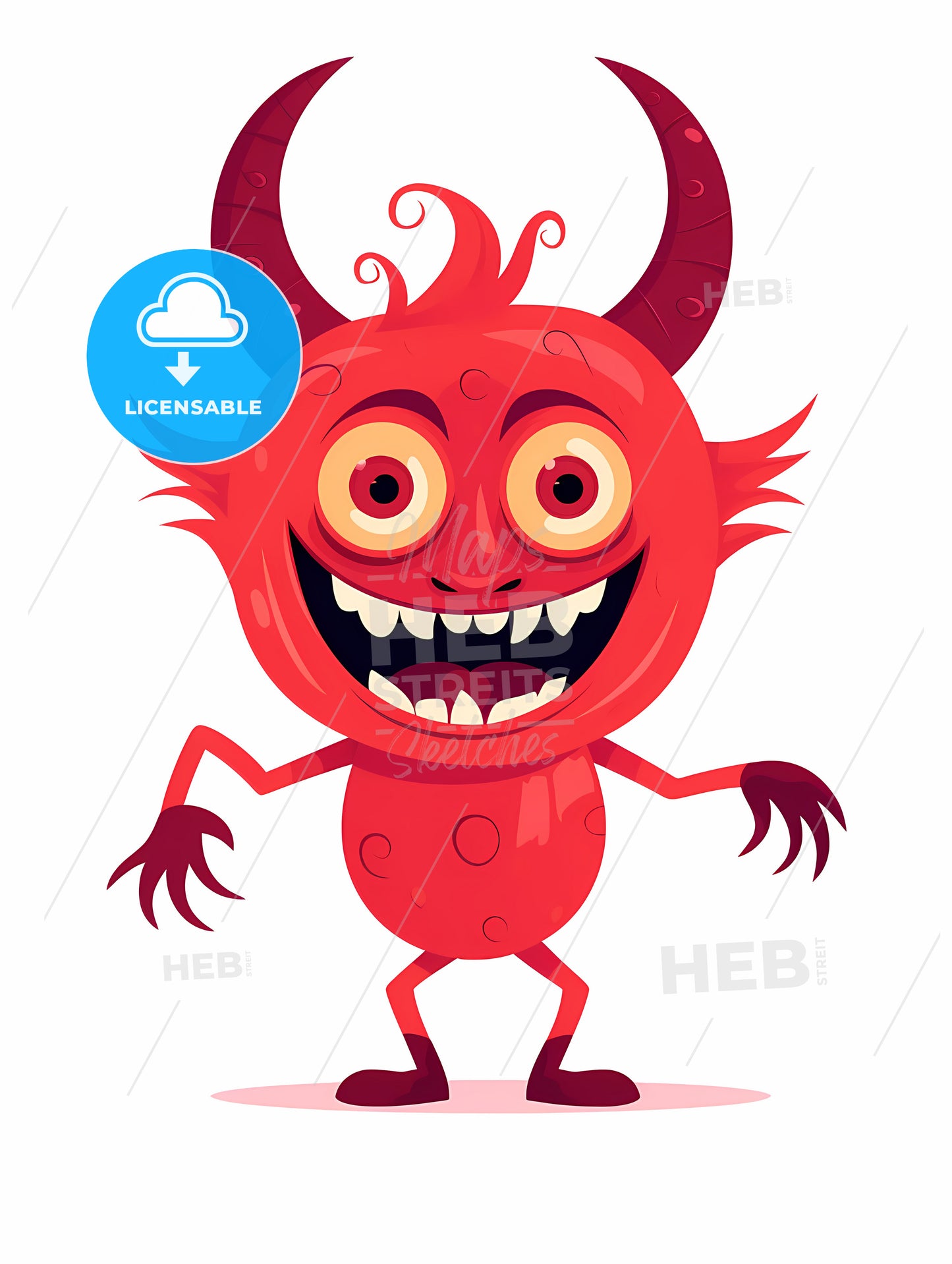 Little Devil - A Cartoon Of A Red Monster