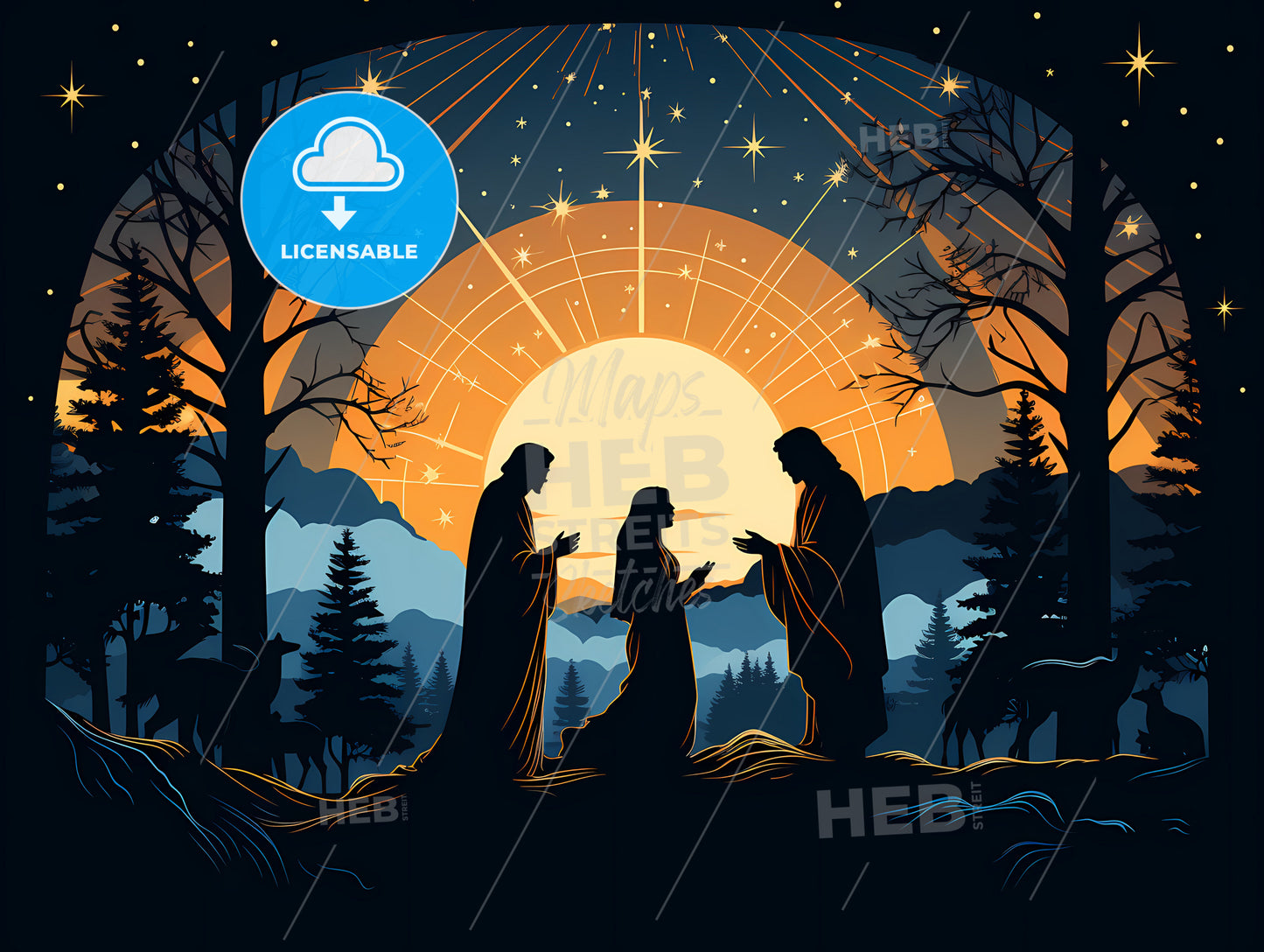 A Group Of People In A Forest