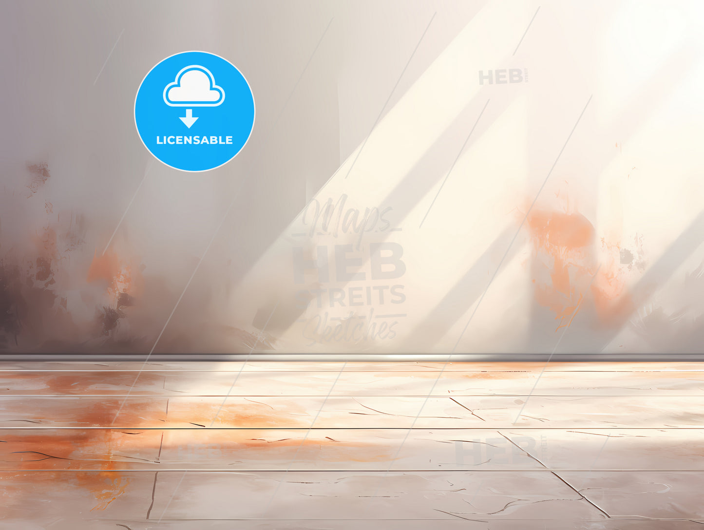 A Room With A Light Shining Through The Walls