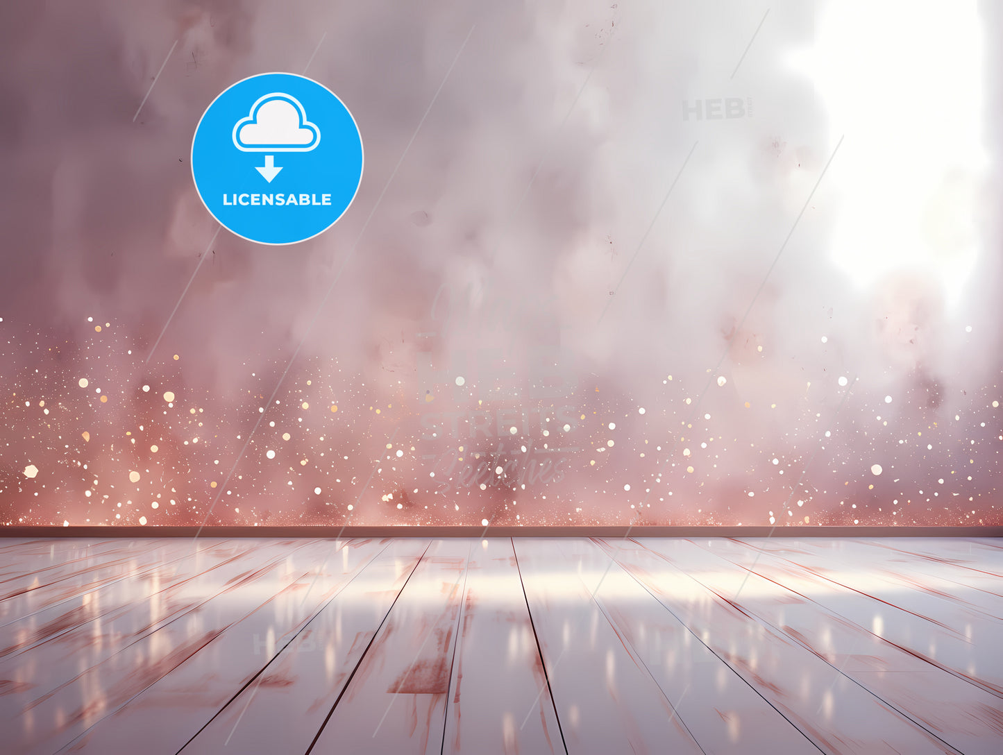 A Wooden Floor With A White Surface And A Pink And White Background