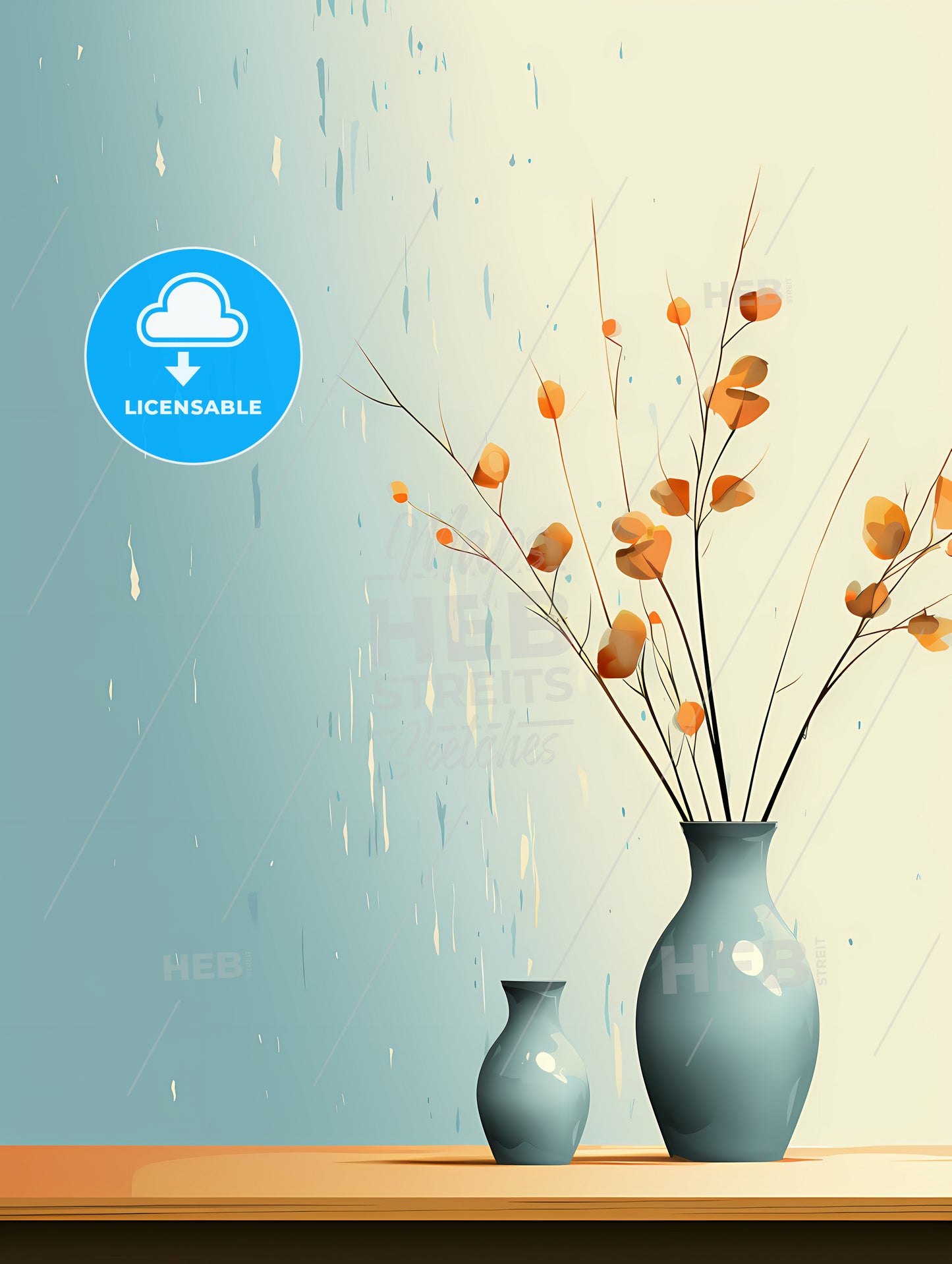 A Vase With Leaves In It