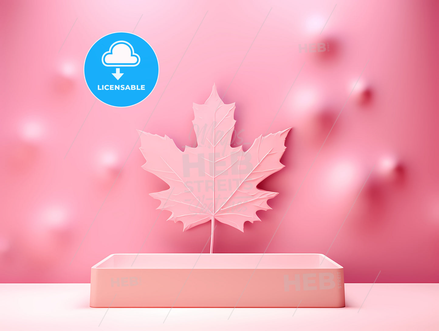 A Pink Leaf On A Pink Surface