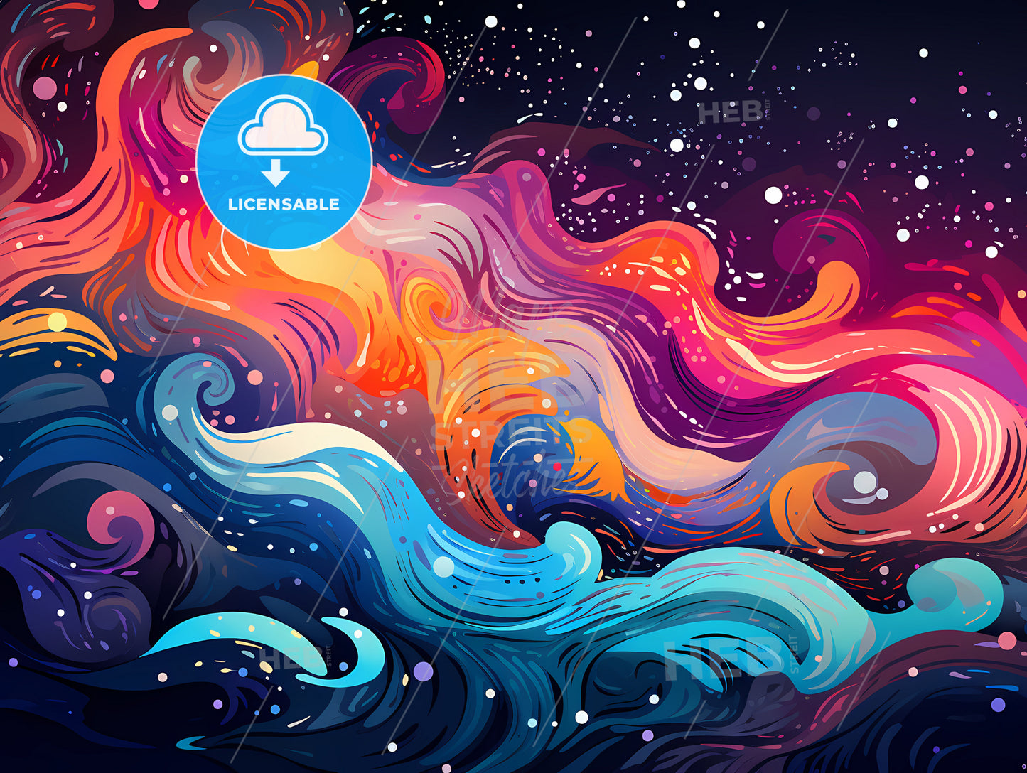 A Colorful Swirls Of Waves