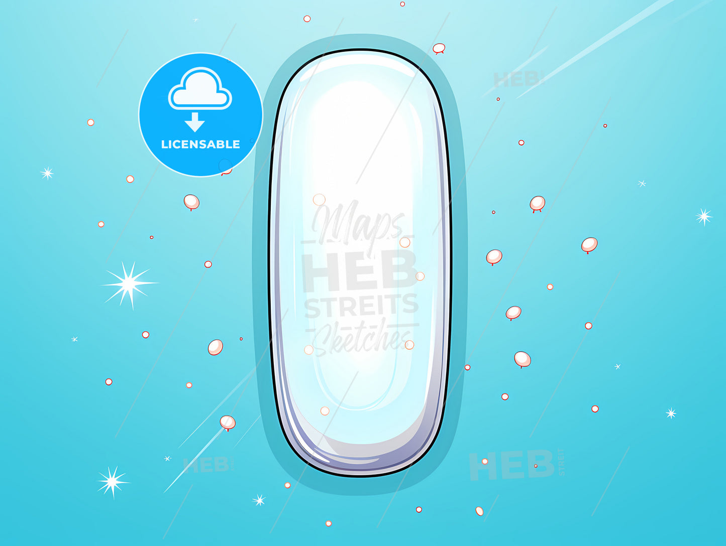 A White Object With A Blue Background