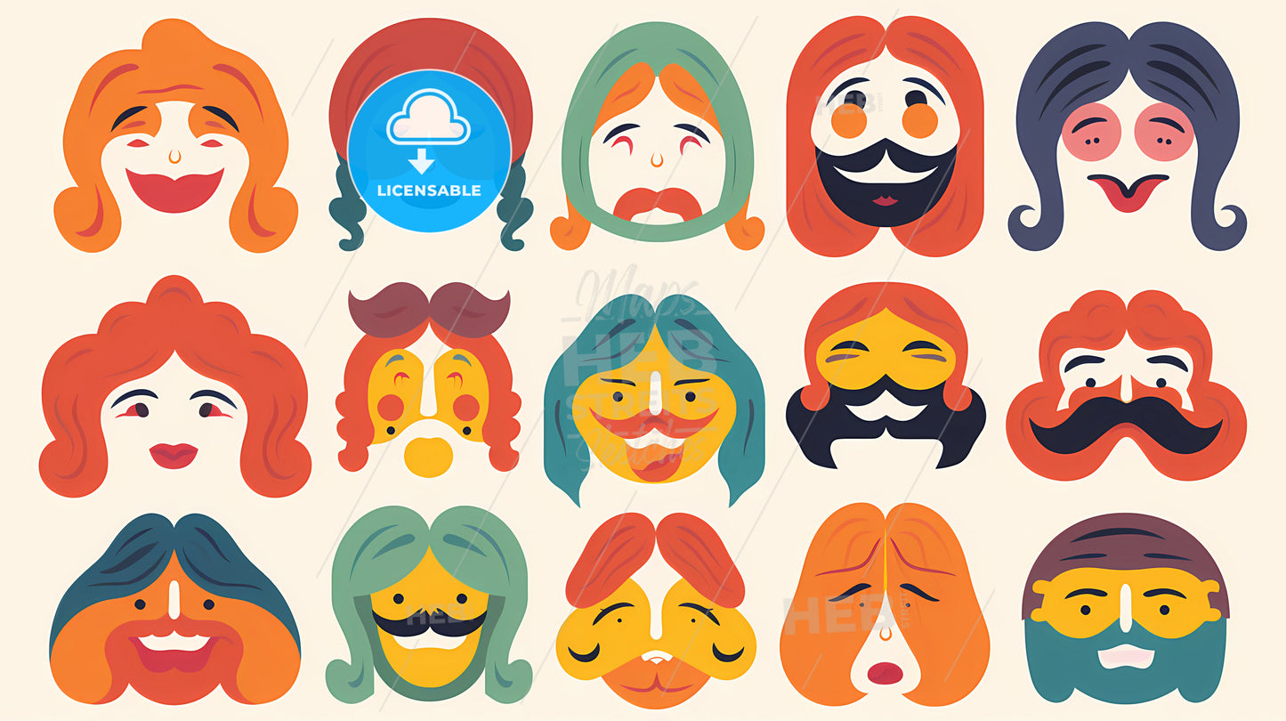 A Group Of Faces With Different Hair Styles