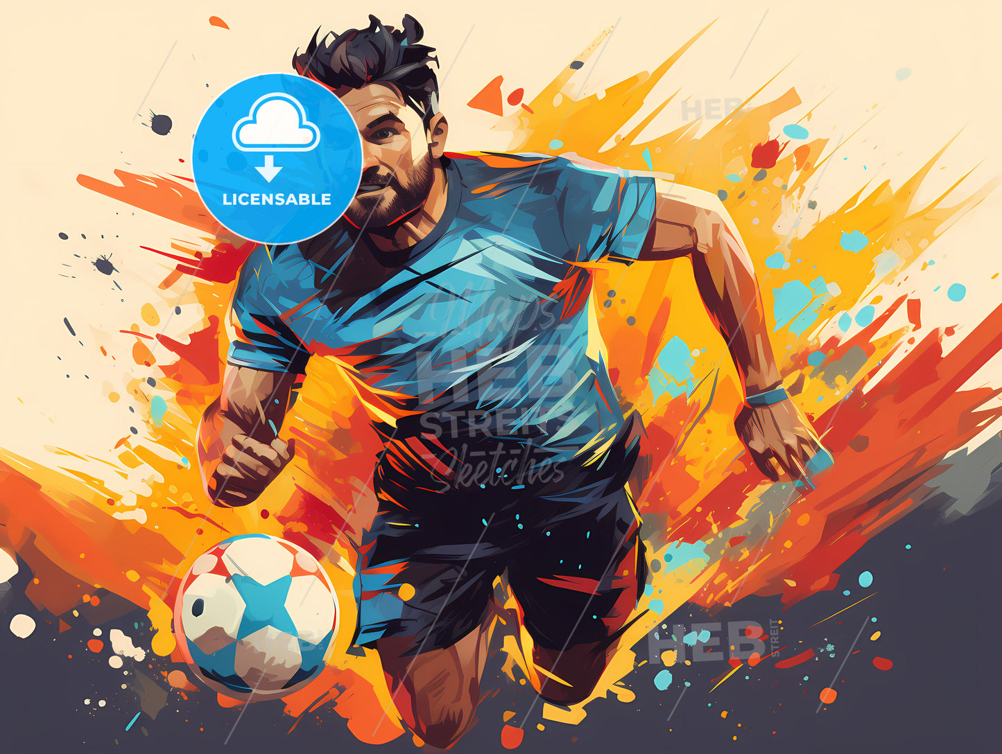 A Man Running With A Football Ball