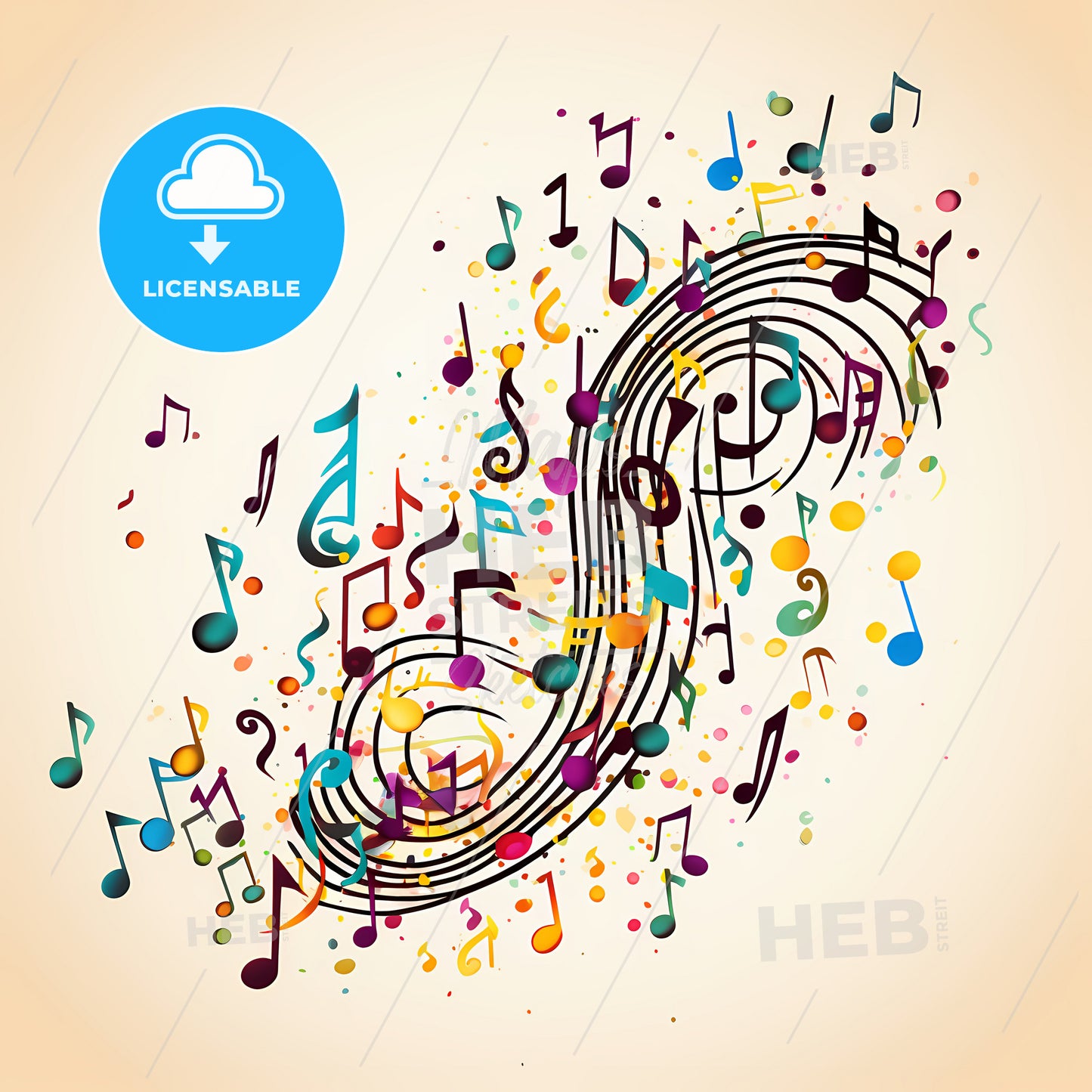 A Colorful Musical Notes And Symbols