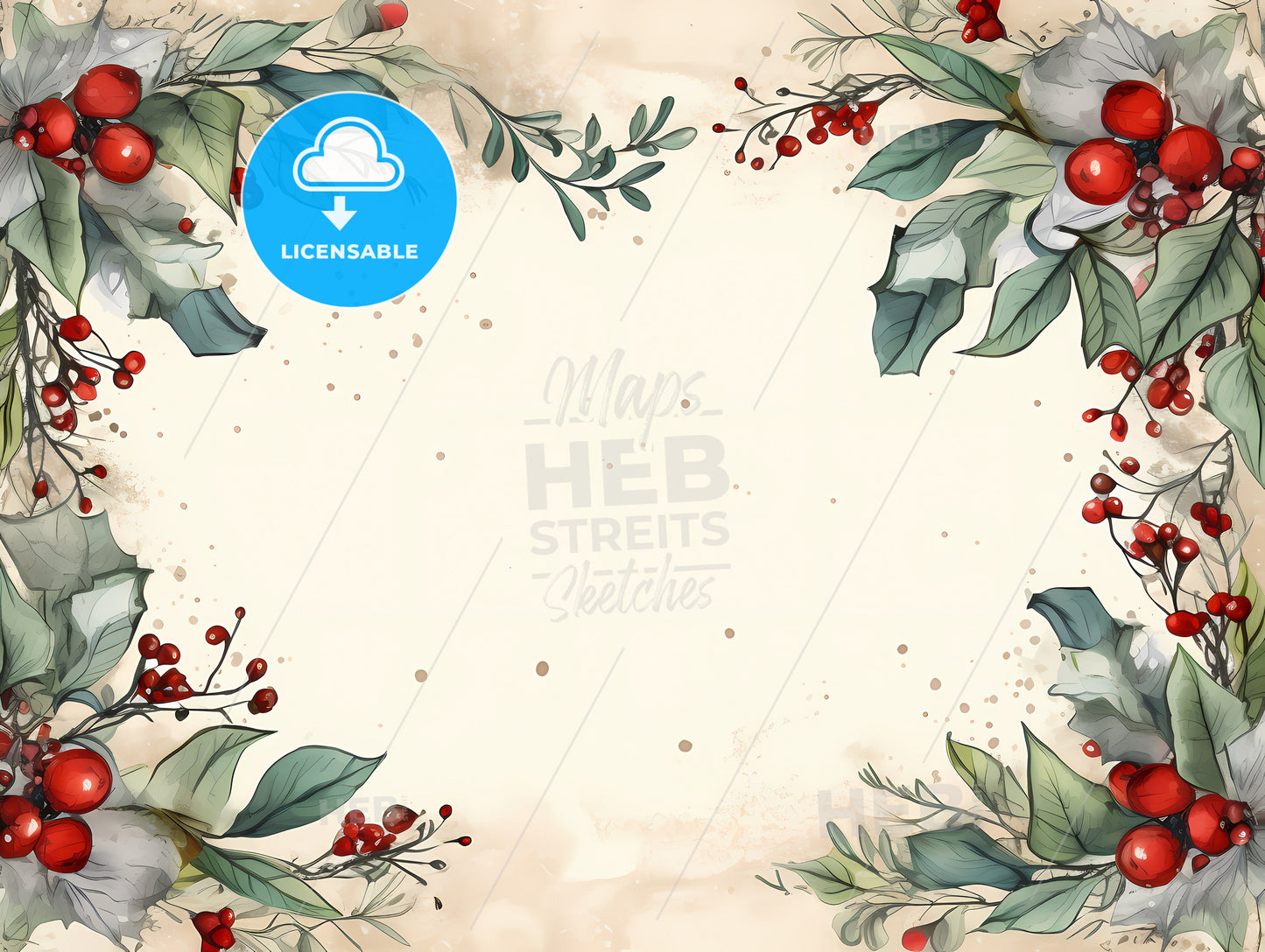 A Frame Of Leaves And Berries