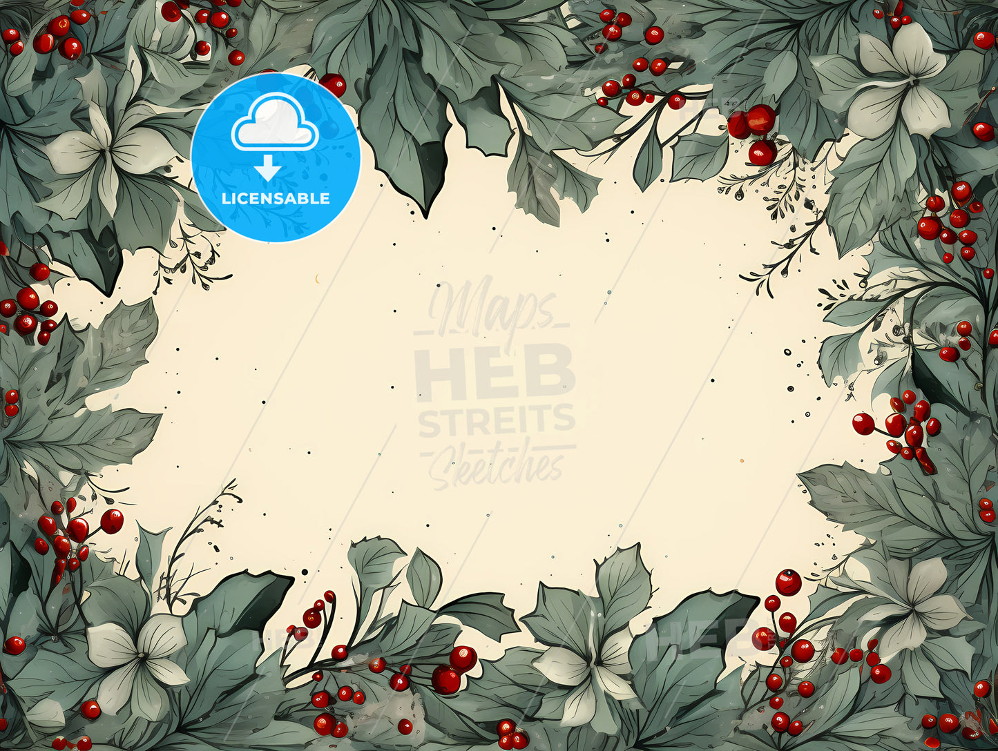 A Frame Of Leaves And Berries