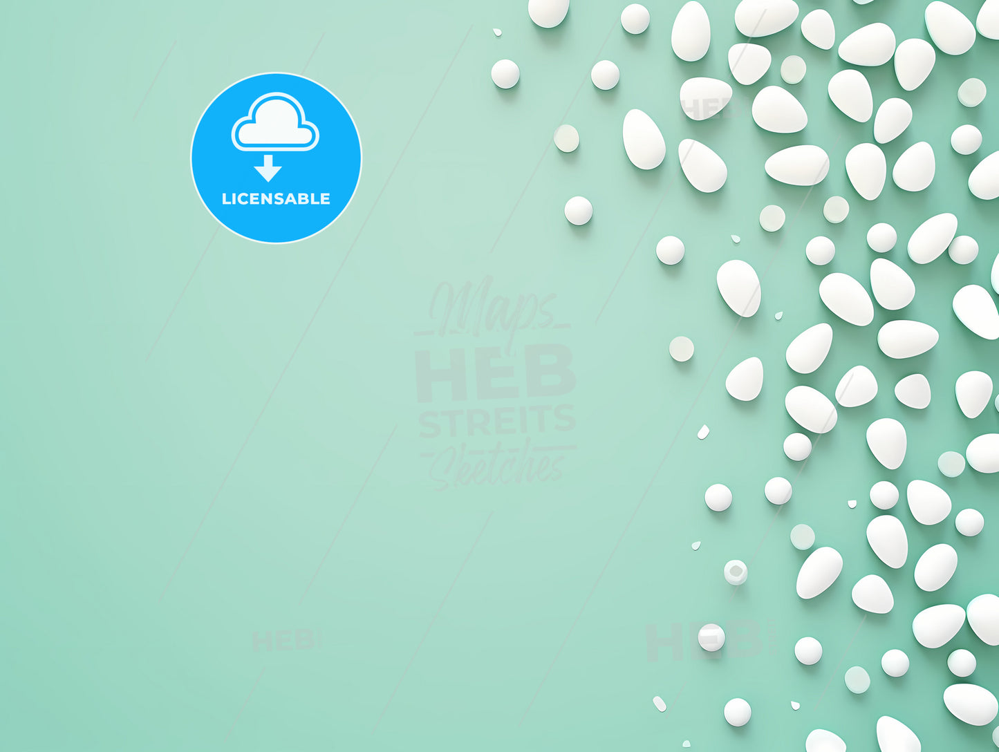 A Group Of White Eggs On A Blue Background