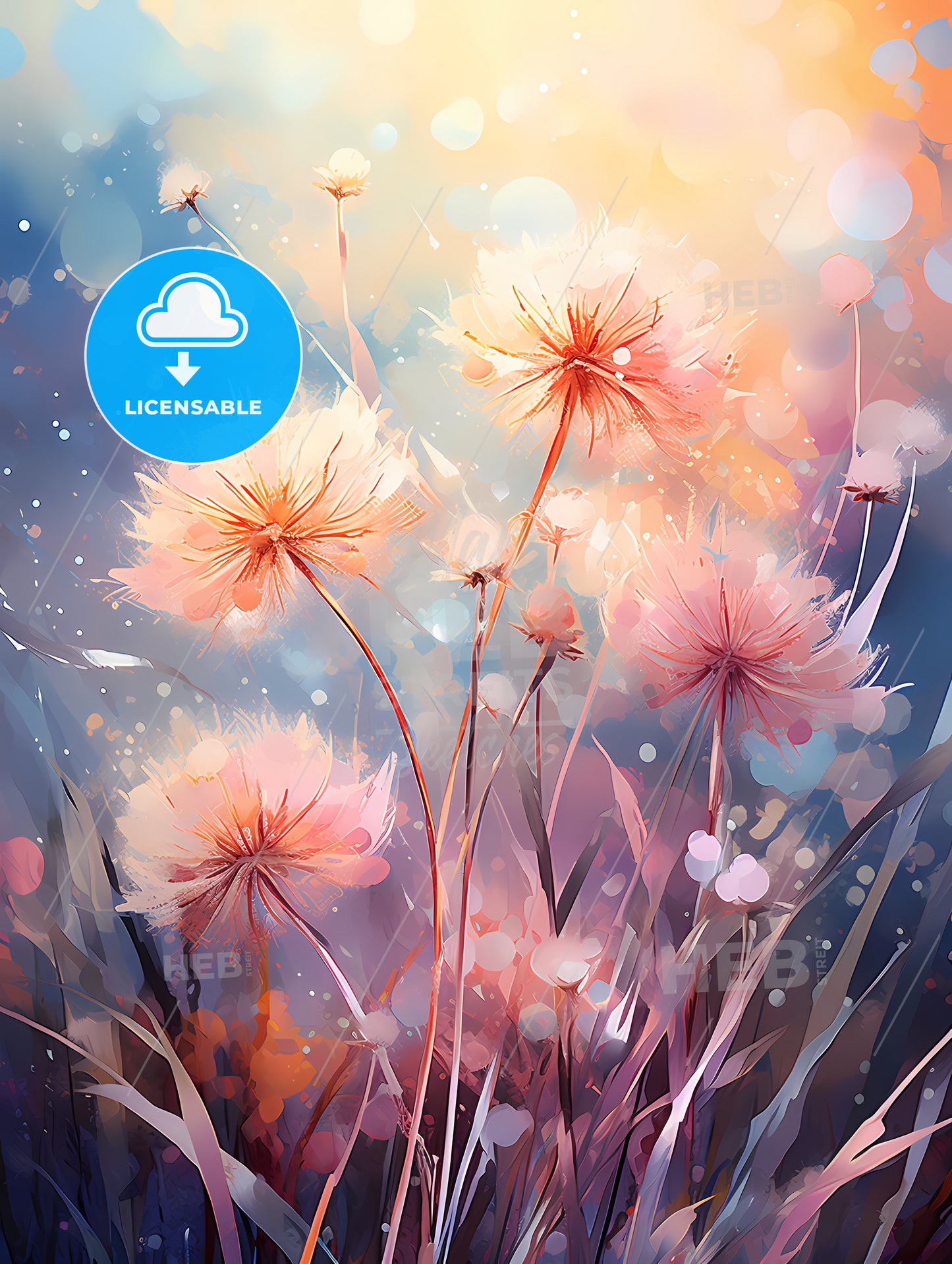 A Group Of Flowers With Blurry Lights