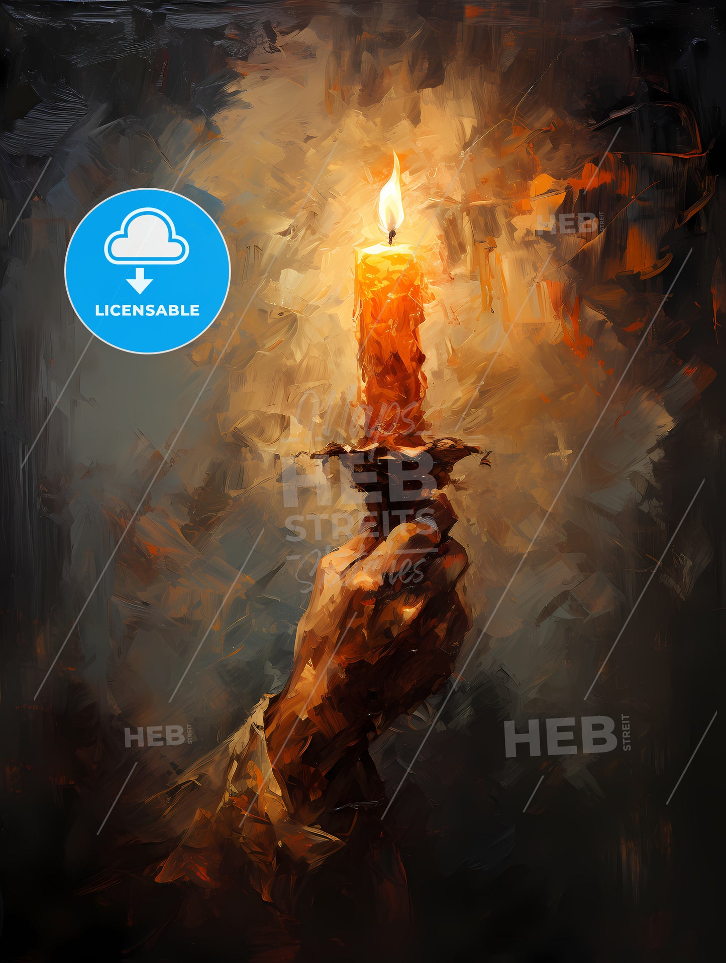 A Hand Holding A Lit Candle