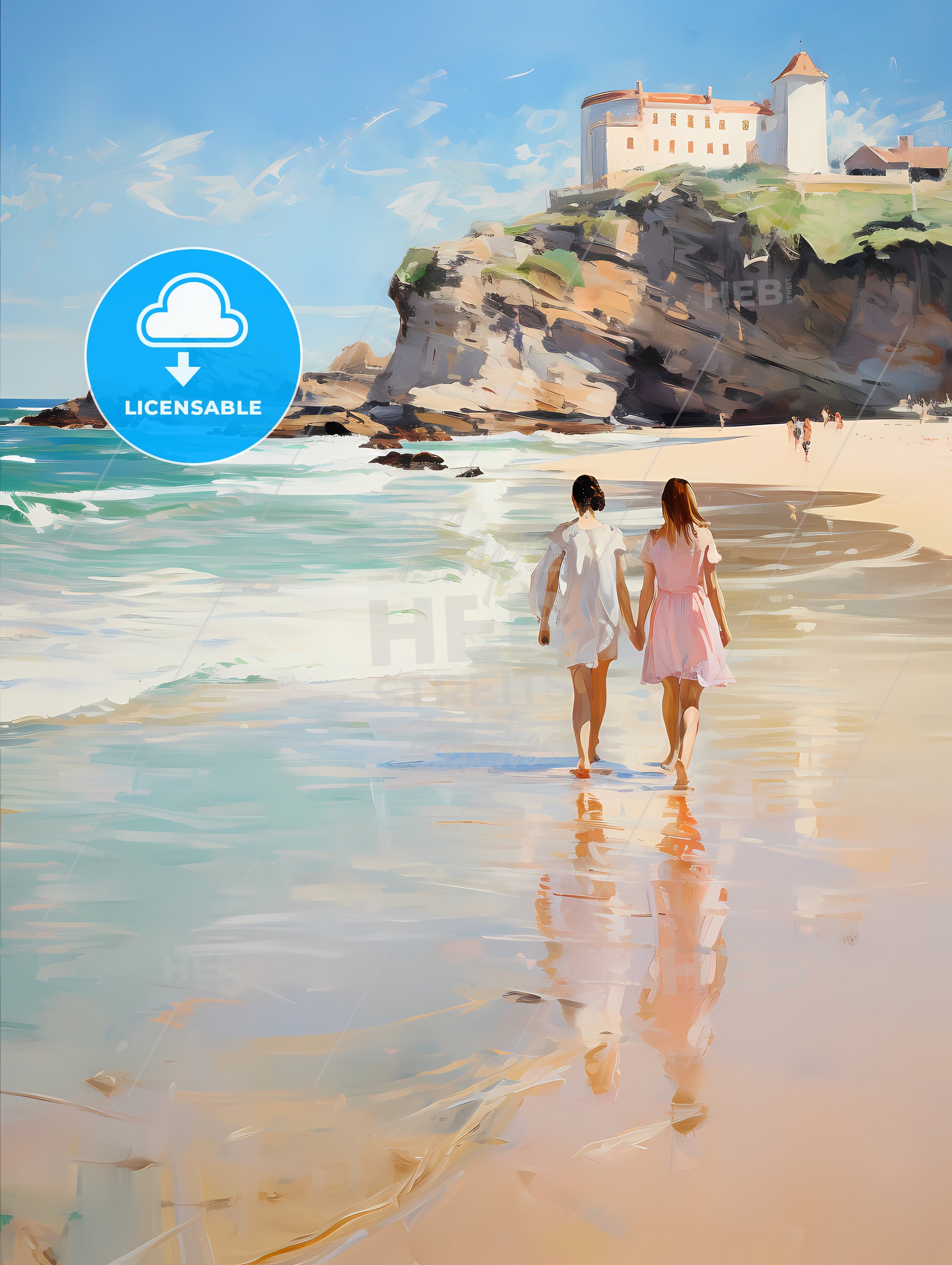 Two Women Walking On A Beach – HEBSTREITS