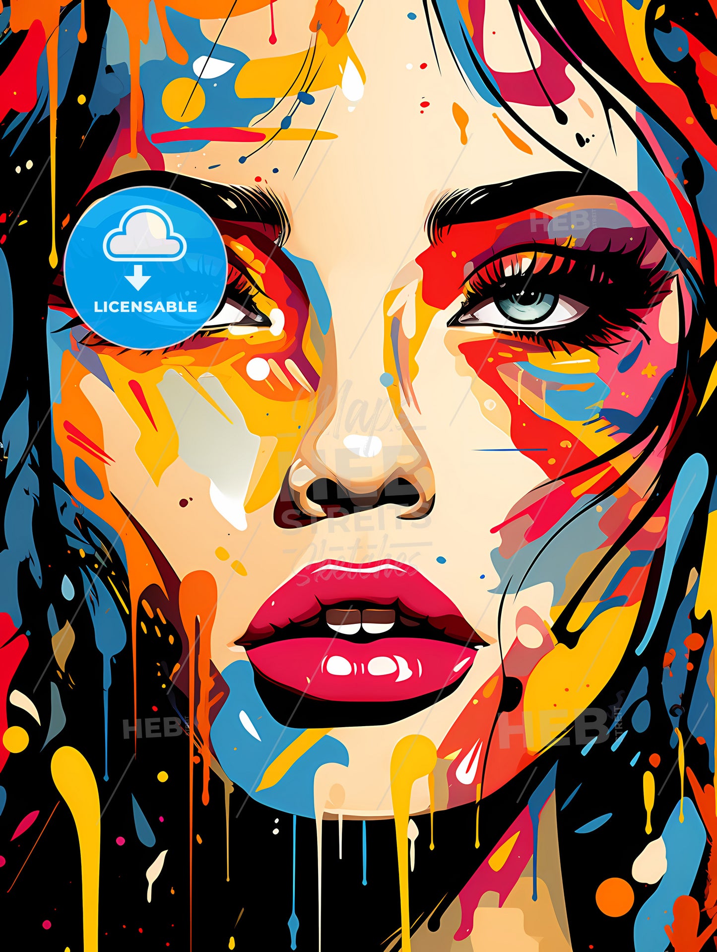 A Woman With Colorful Makeup