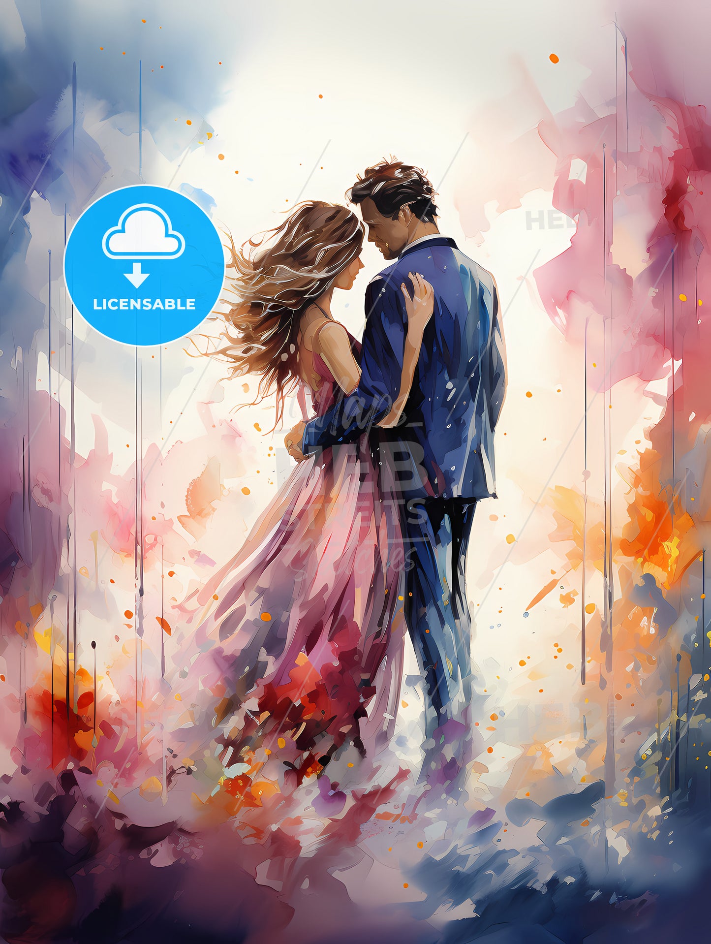 A Painting Of A Man And Woman Dancing