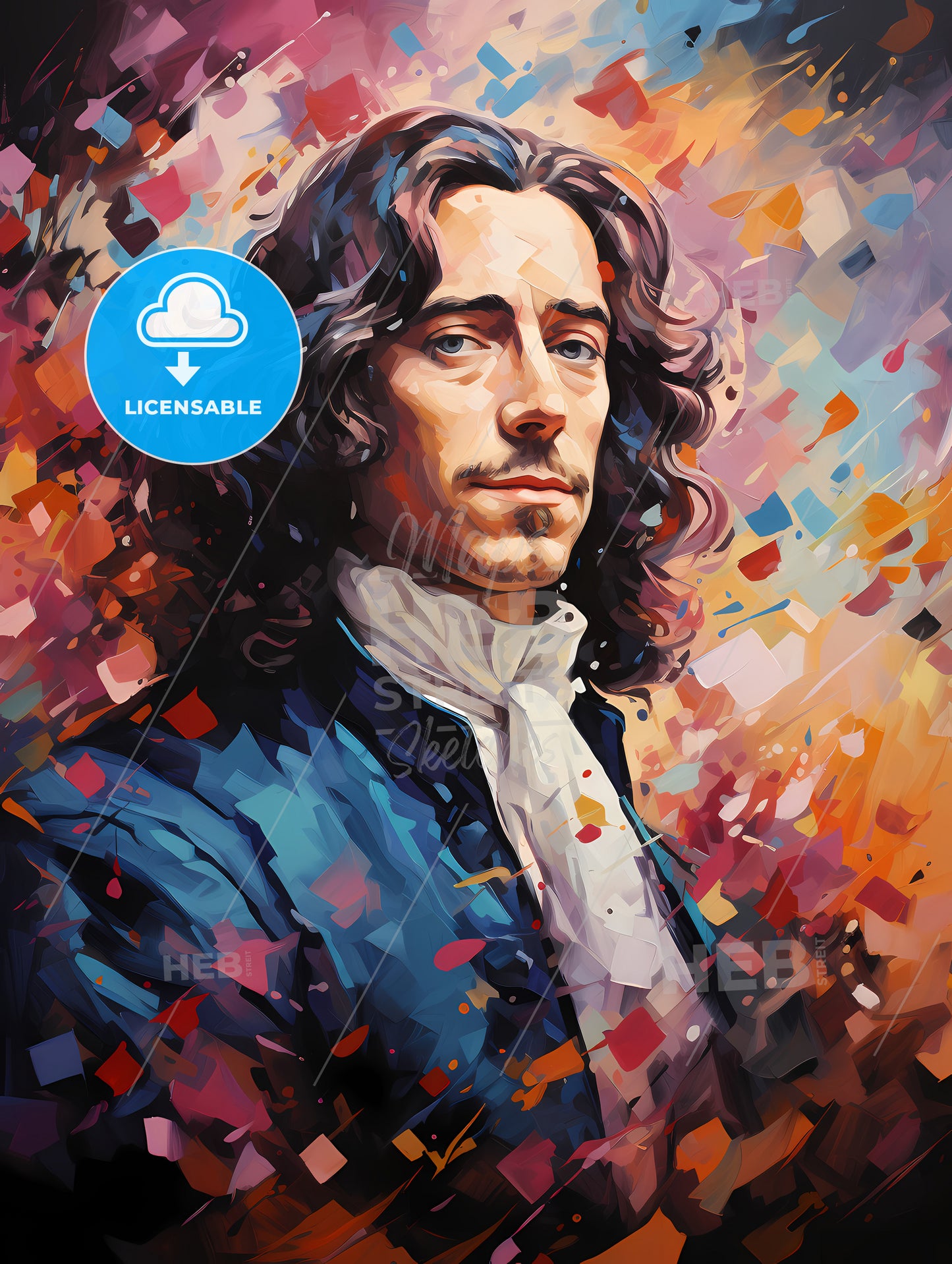 Baruch Spinoza - A Man With Long Hair And A White Tie