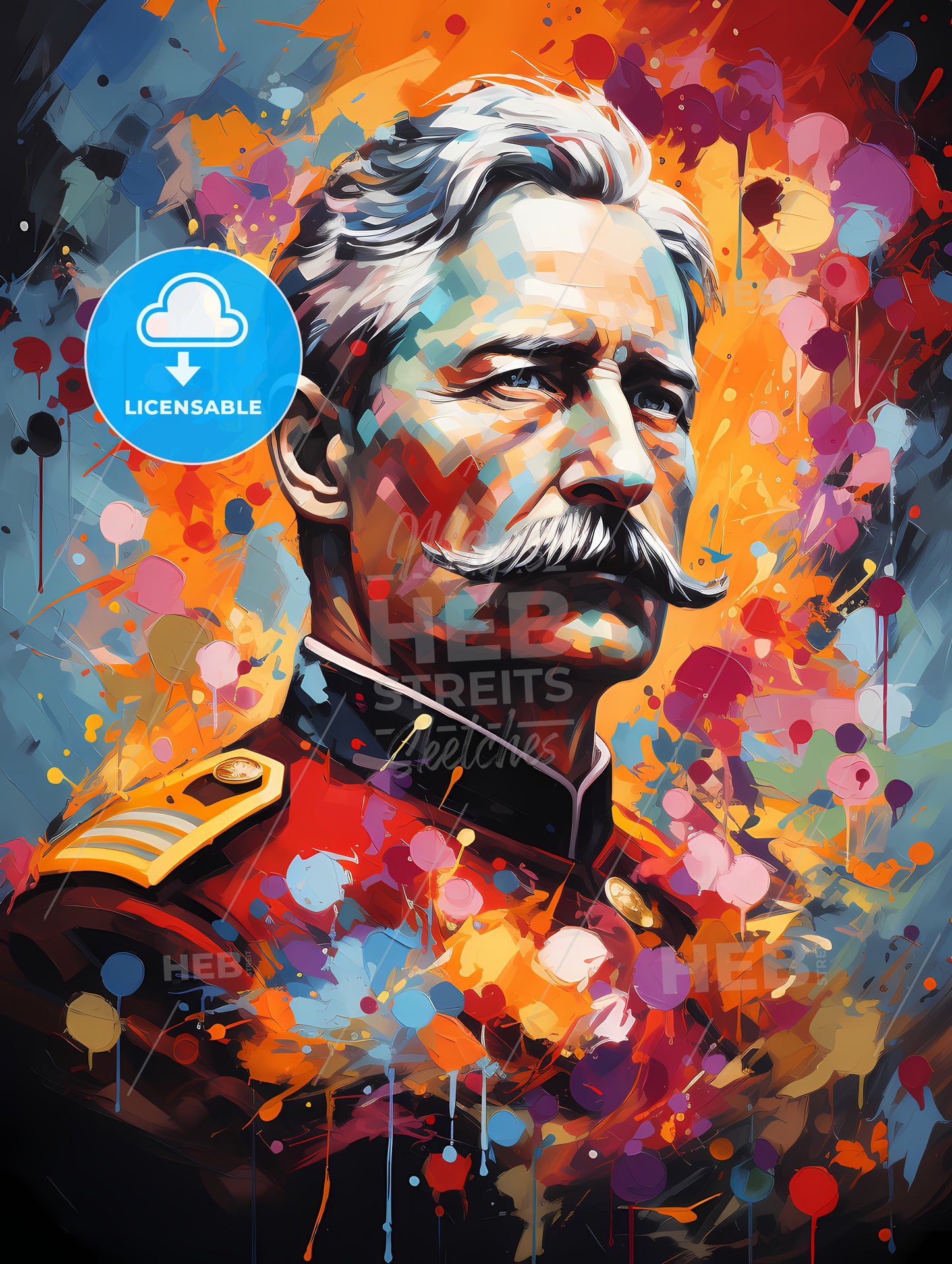 Kaiser Wilhelm Ii - A Painting Of A Man With A Mustache