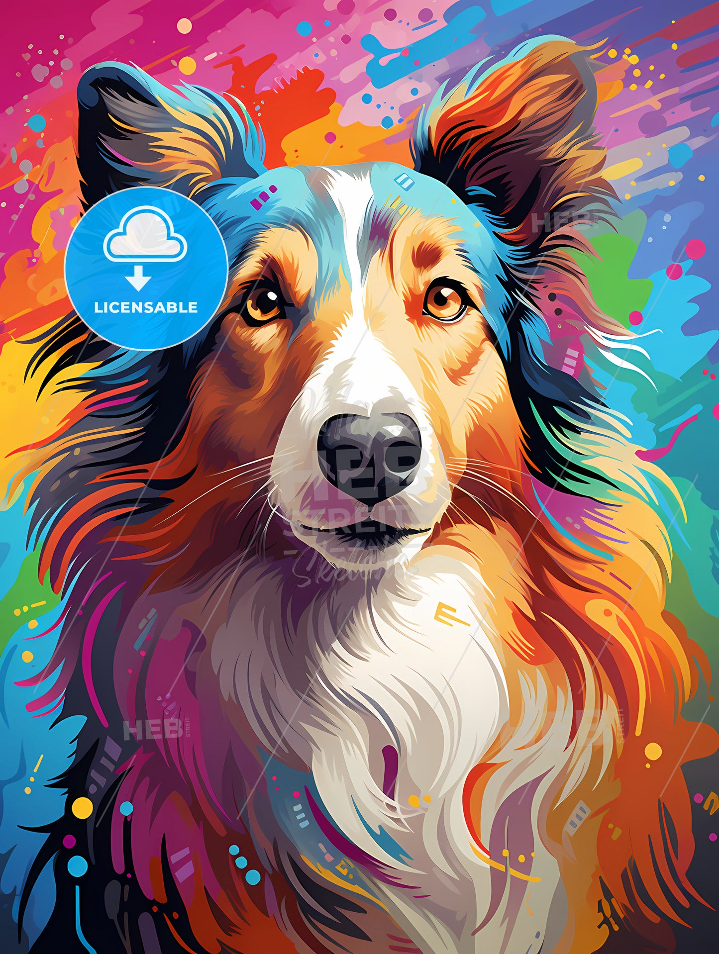 Lassie - A Dog With Colorful Background