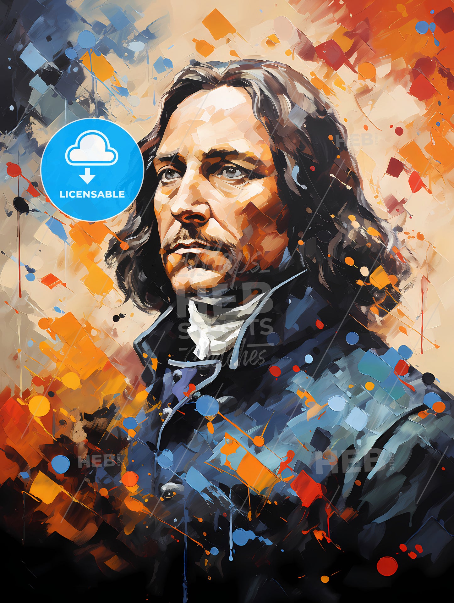 Oliver Cromwell - A Painting Of A Man With Long Hair