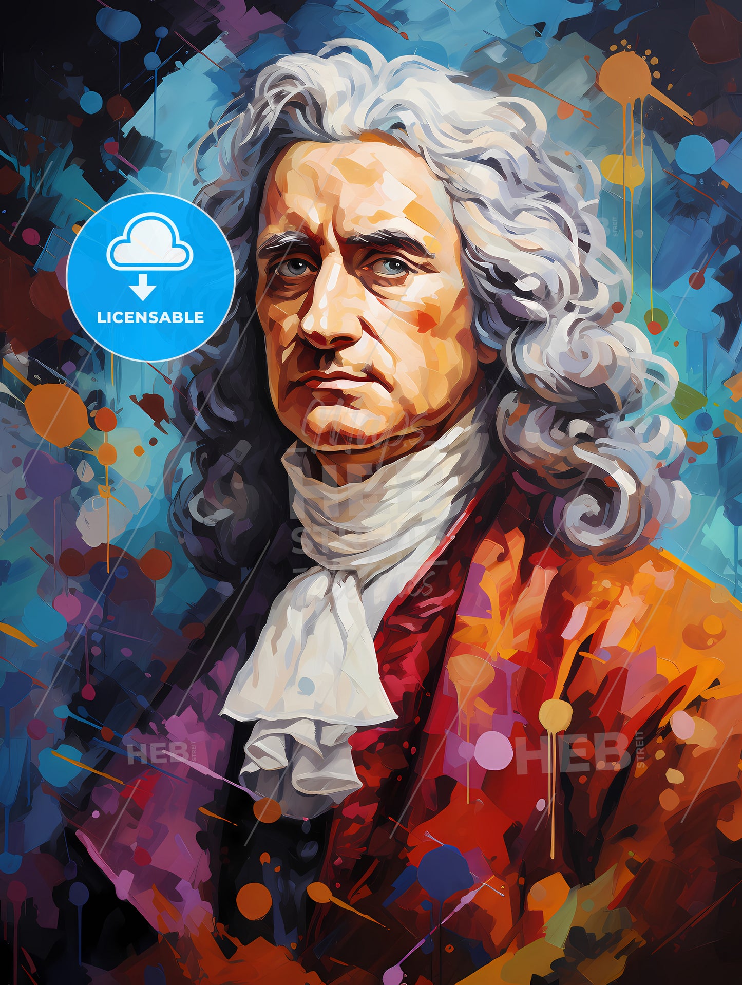 Sir Isaac Newton - A Painting Of A Man With Long White Hair