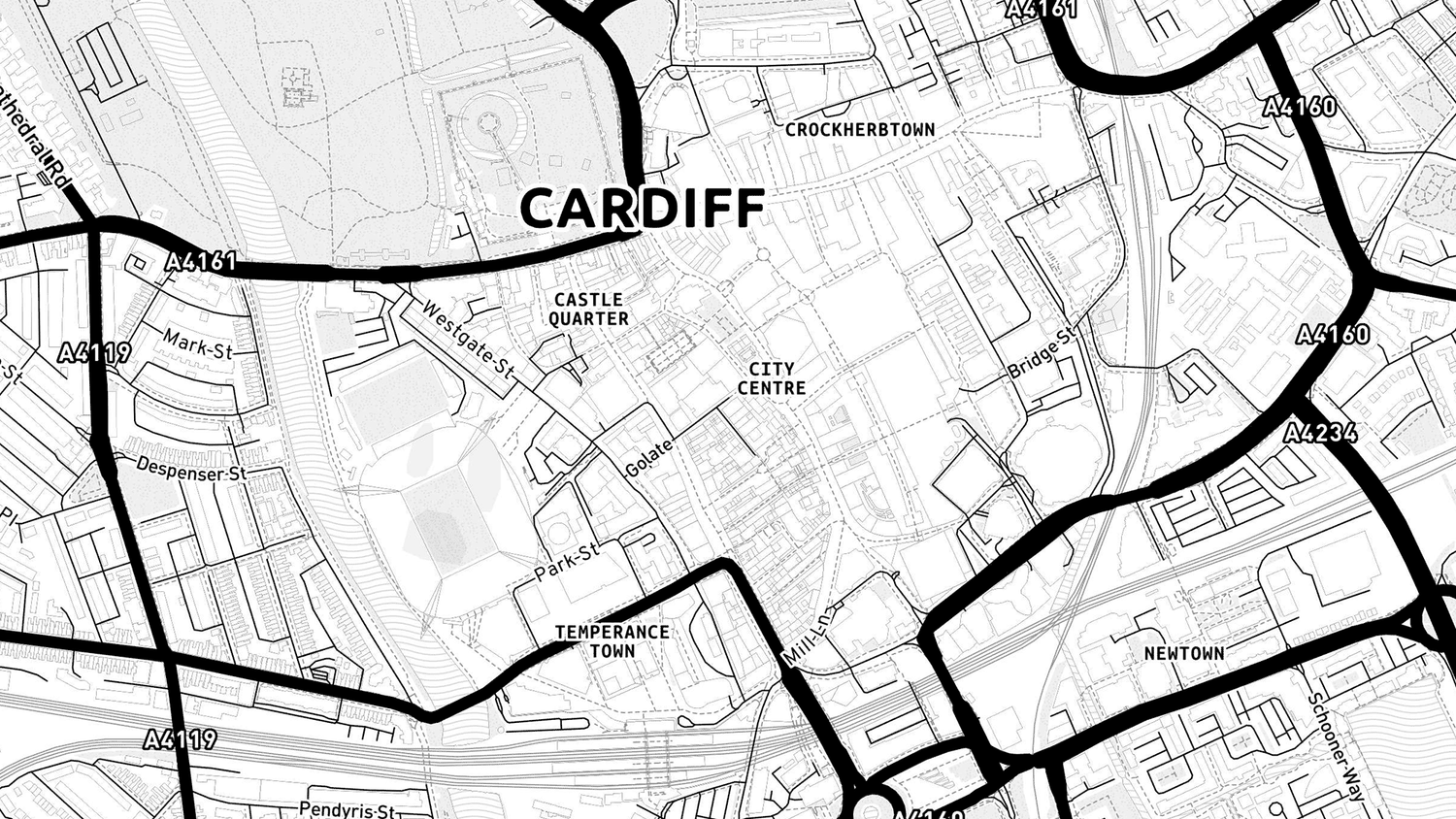 Layered PDF map of Runcorn, North West England, England