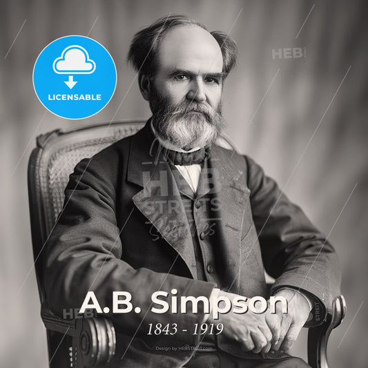 A.B. Simpson, 1843 - 1919, Canadian-American preacher - A Man Sitting In A Chair Print Template