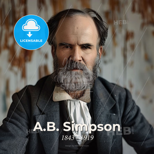 A.B. Simpson, 1843 - 1919, Canadian-American preacher - A Man With A Beard And Mustache Print Template