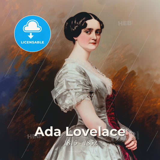 Ada Lovelace, 1815 - 1852, British mathematician and writer - A Woman In A Dress Print Template