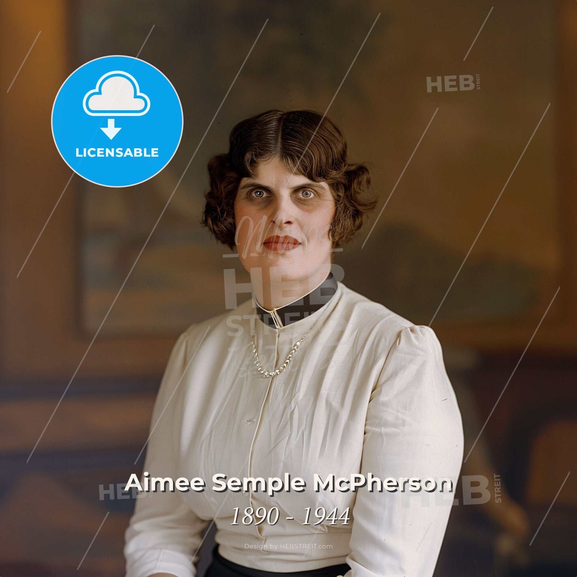 Aimee Semple McPherson, 1890 - 1944, American evangelist - A Woman In A White Blouse Print Template