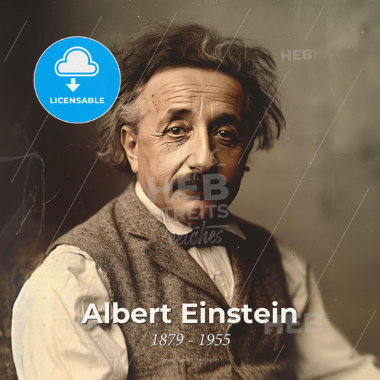 Albert Einstein, 1879 - 1955, German physicist - A Man With A Mustache And A Vest Print Template