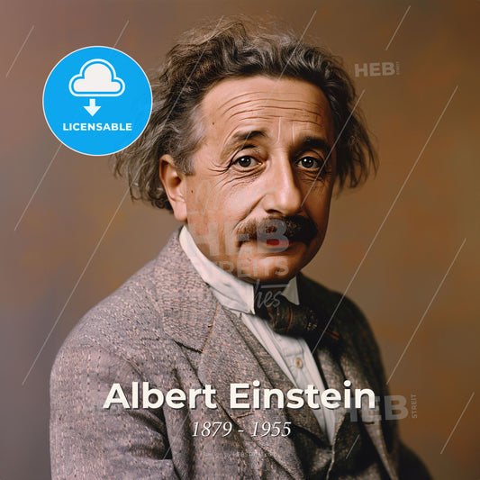 Albert Einstein, 1879 - 1955, German physicist - A Man In A Suit Print Template