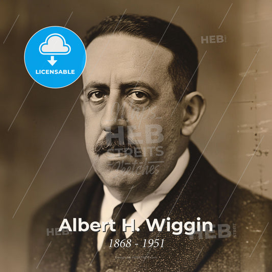 Albert H. Wiggin, 1868 - 1951, American banker - A Man With A Mustache Print Template